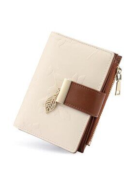 Womens Small RFID Blocking Bifold Leather Wallet Card Holder Zipper Coin Purse